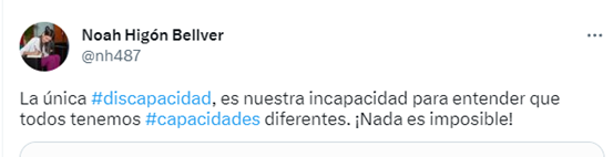 Tuit de la activista valenciana Noah Higón